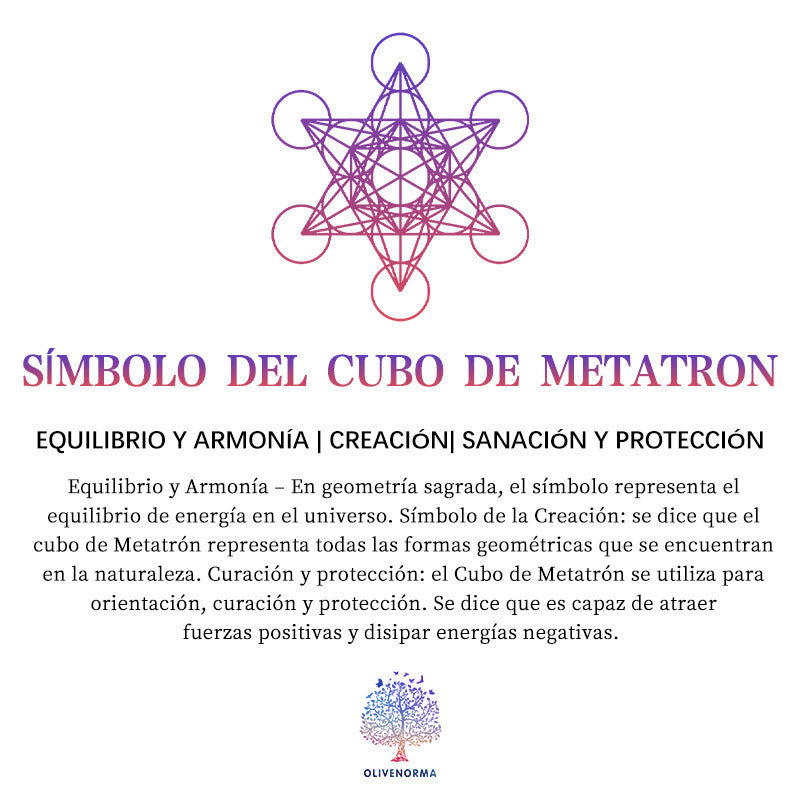 Collar de meditación con el símbolo del cubo de Metatrón del chakra Olivenorma