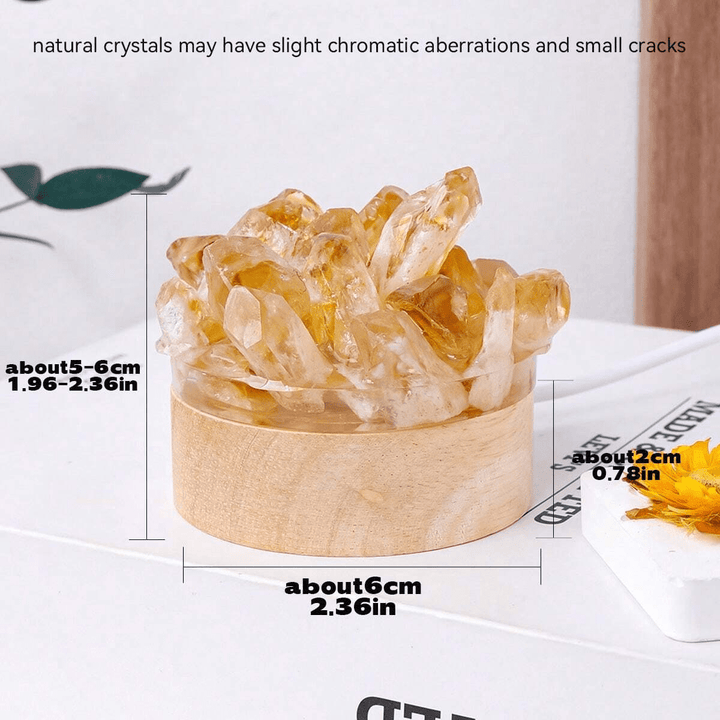 Lámpara de noche de cristal con piedra rugosa de Olivenorma