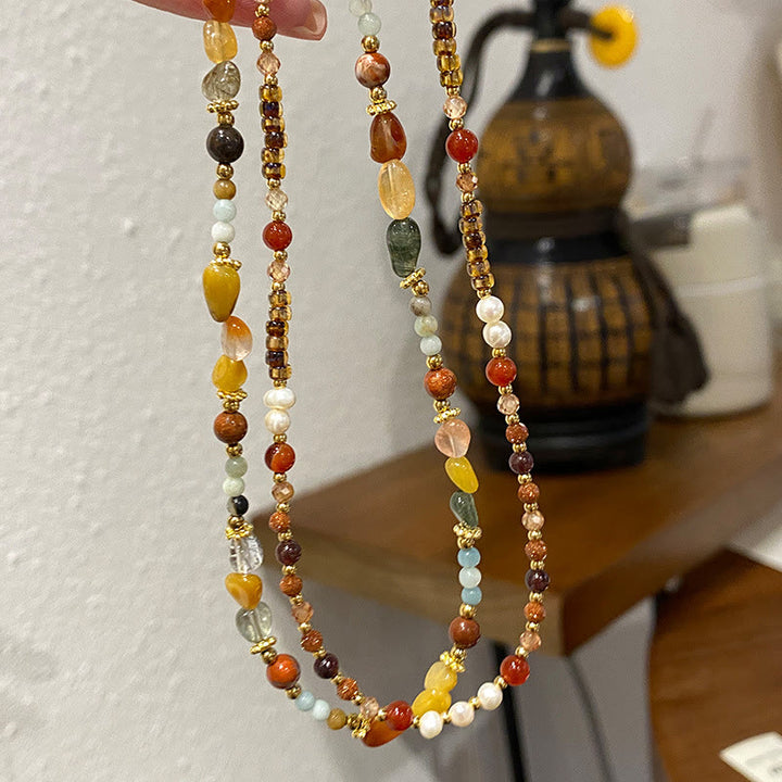 Collar de cuentas de bodhi de ágata natural de Olivenorma