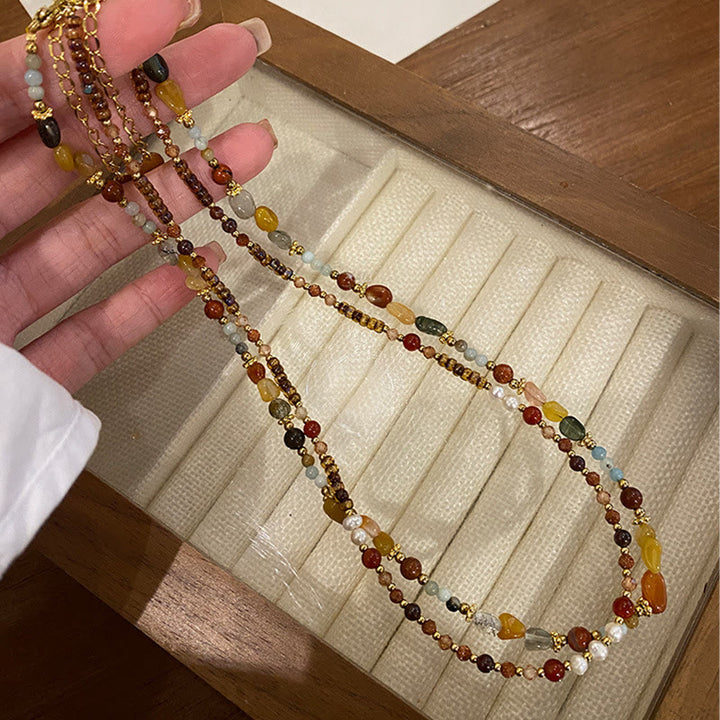 Collar de cuentas de bodhi de ágata natural de Olivenorma