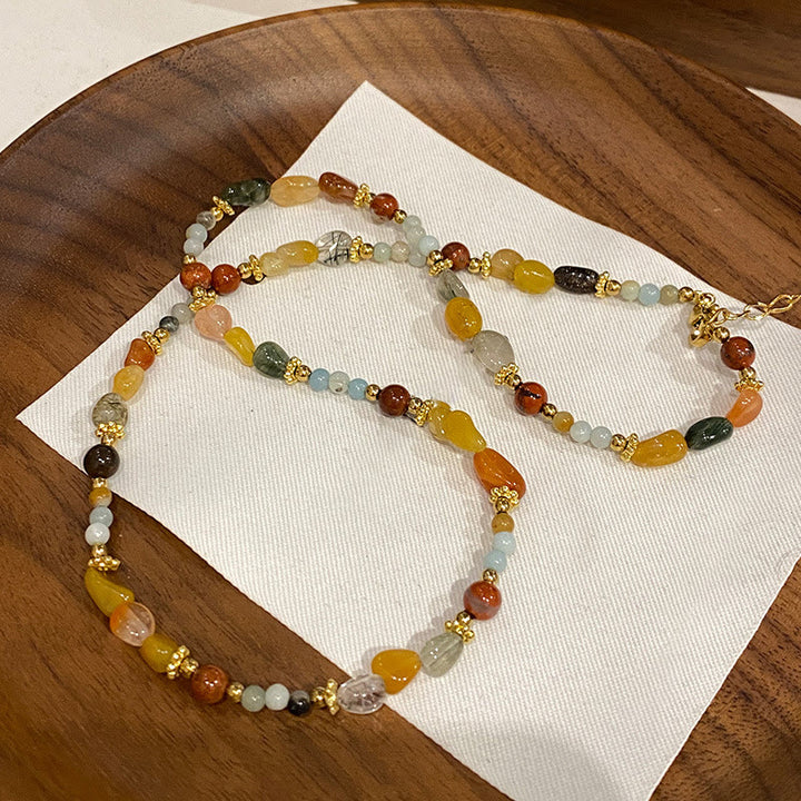 Collar de cuentas de bodhi de ágata natural de Olivenorma