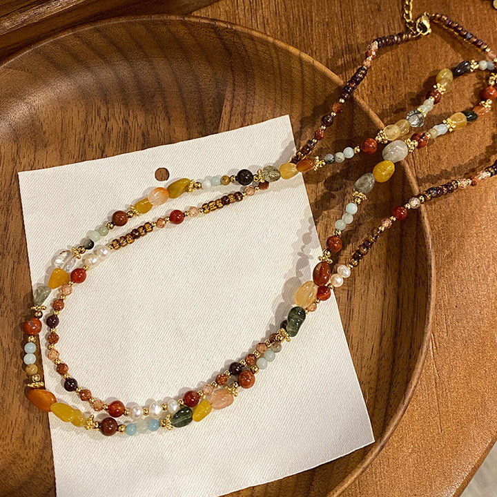 Collar de cuentas de bodhi de ágata natural de Olivenorma