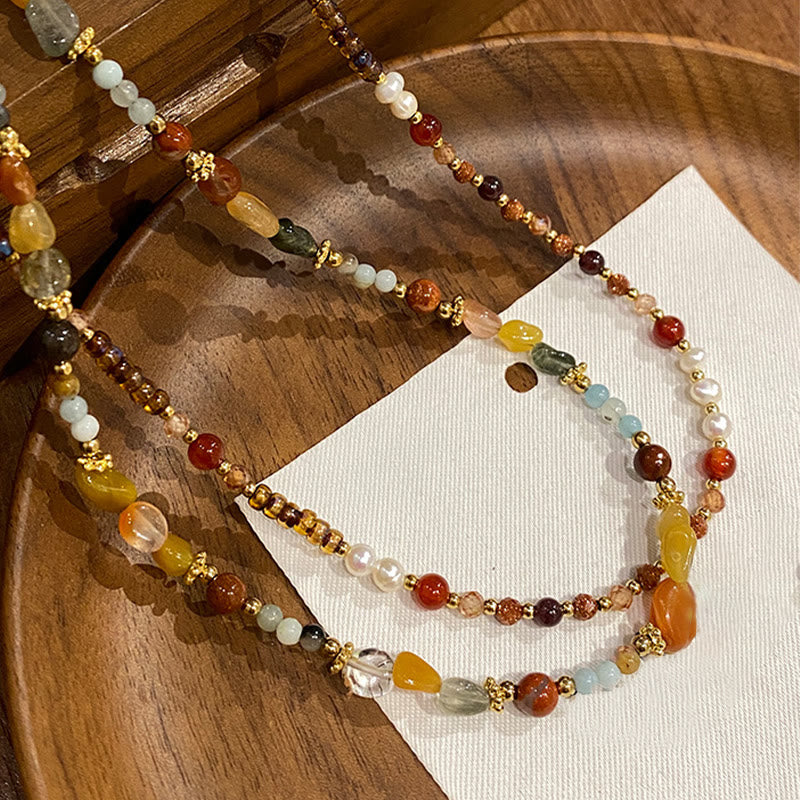 Collar de cuentas de bodhi de ágata natural de Olivenorma