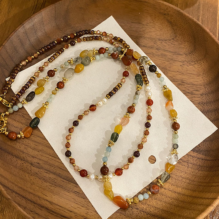 Collar de cuentas de bodhi de ágata natural de Olivenorma