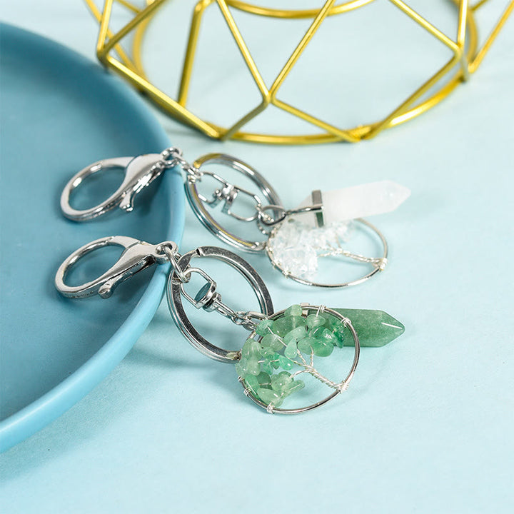 Árbol de la vida de Olivenorma con llavero curativo con gemas prismáticas