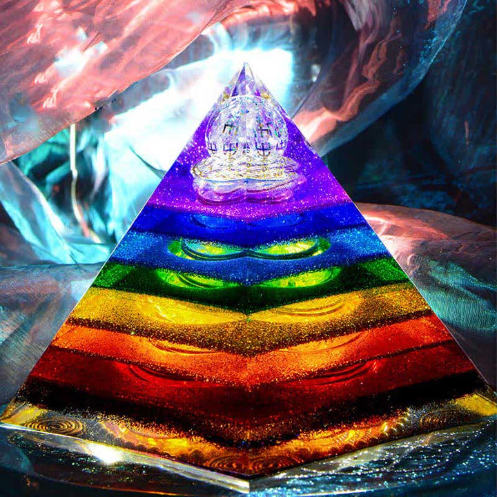 Torre de energía de los 7 chakras de Olivenorma Pirámide orgónica