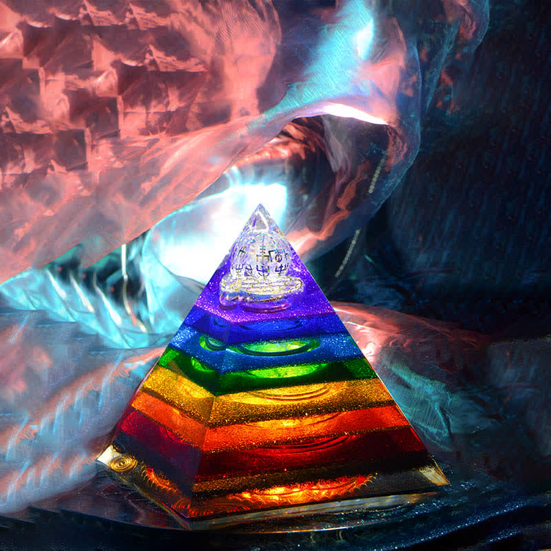 Torre de energía de los 7 chakras de Olivenorma Pirámide orgónica