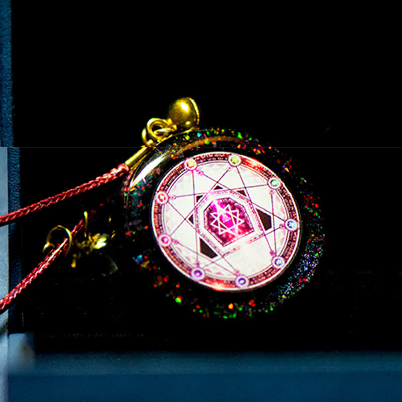 Collar de orgón energético de cuarzo rubí y granate Olivenorma