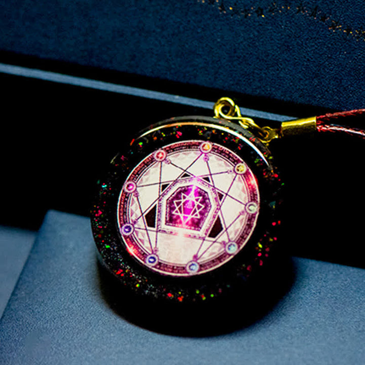 Collar de orgón energético de cuarzo rubí y granate Olivenorma