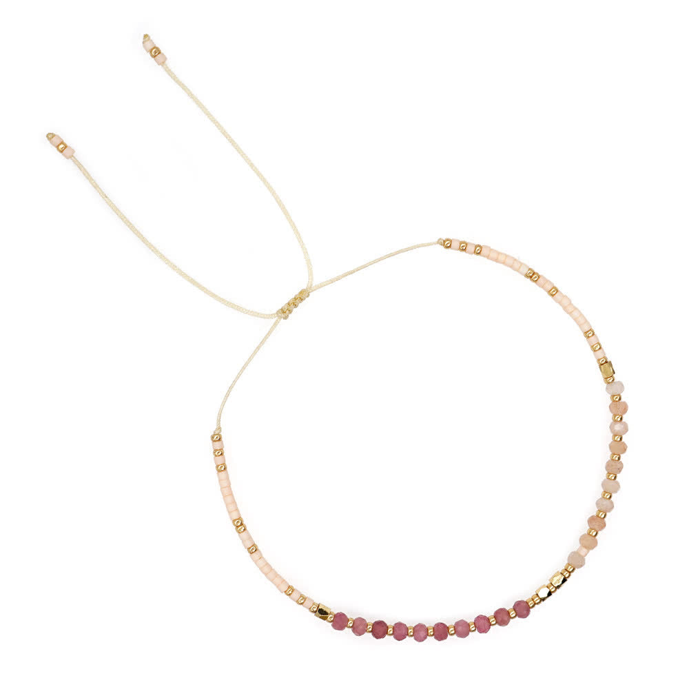 Pulsera con cordón de cuentas de piedra natural Olivenorma 