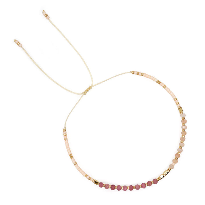 Pulsera con cordón de cuentas de piedra natural Olivenorma 