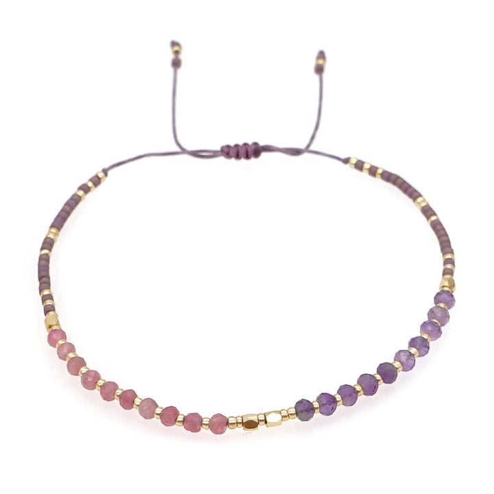 Pulsera con cordón de cuentas de piedra natural Olivenorma 
