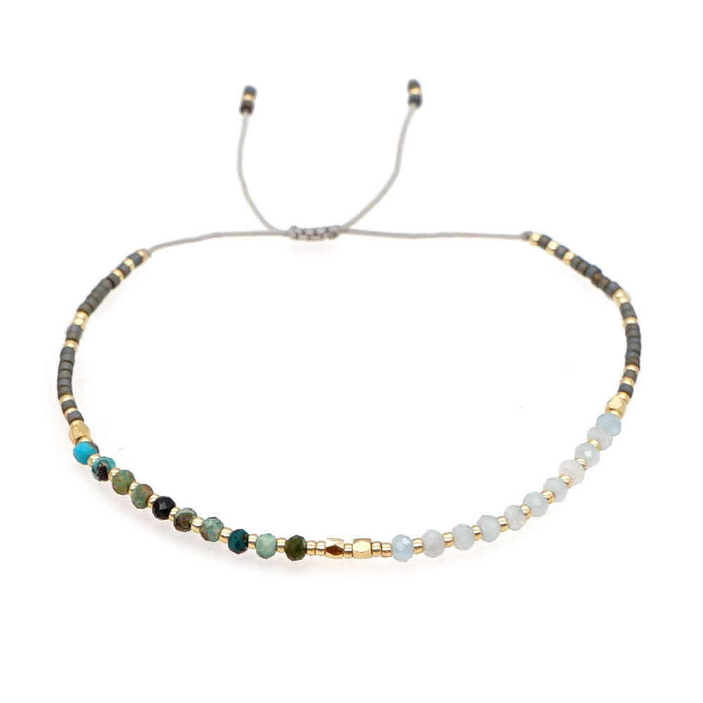Pulsera con cordón de cuentas de piedra natural Olivenorma 