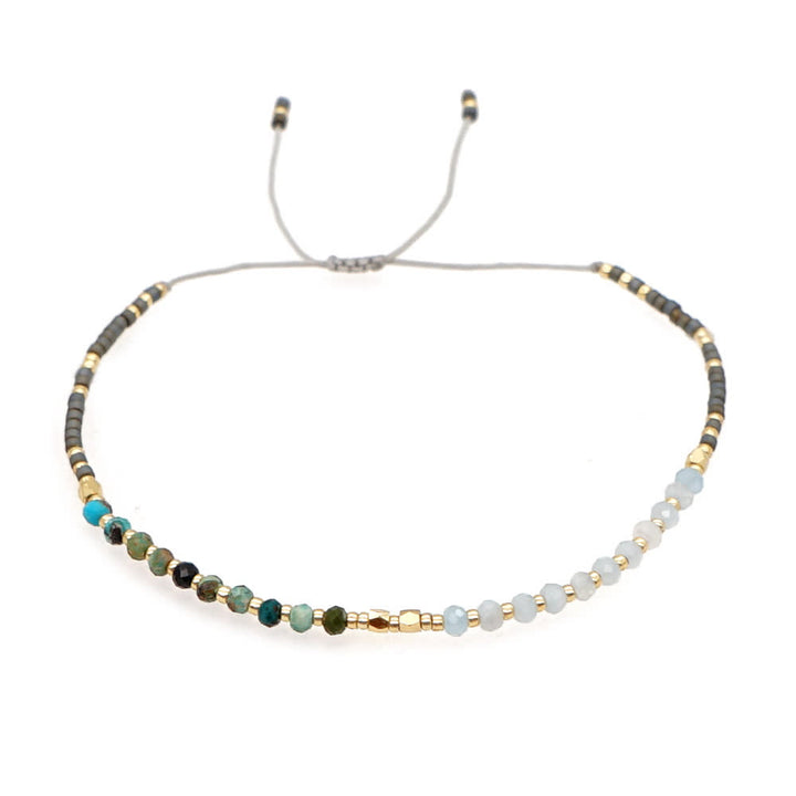 Pulsera con cordón de cuentas de piedra natural Olivenorma 