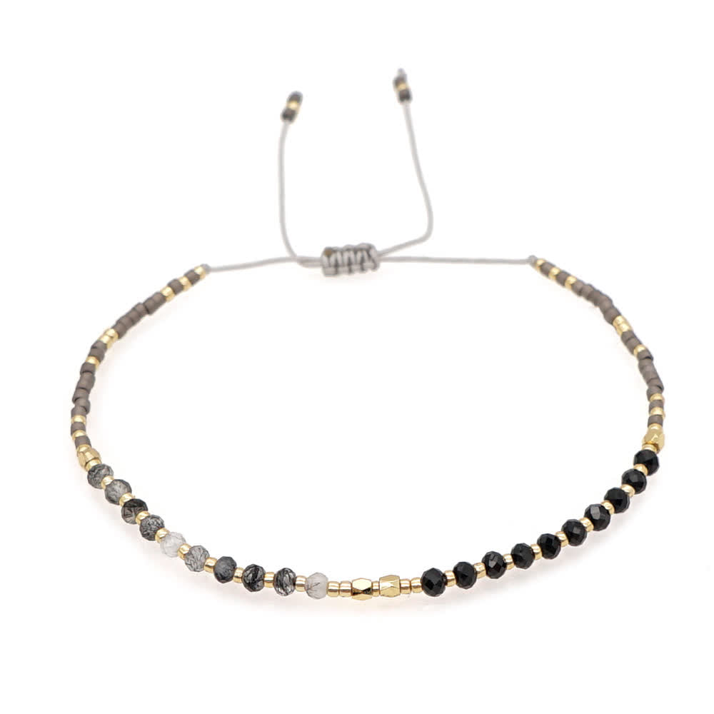 Pulsera con cordón de cuentas de piedra natural Olivenorma 