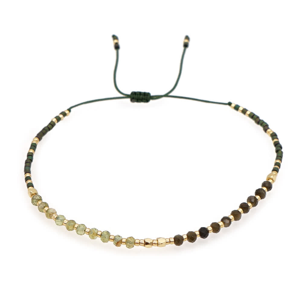 Pulsera con cordón de cuentas de piedra natural Olivenorma 
