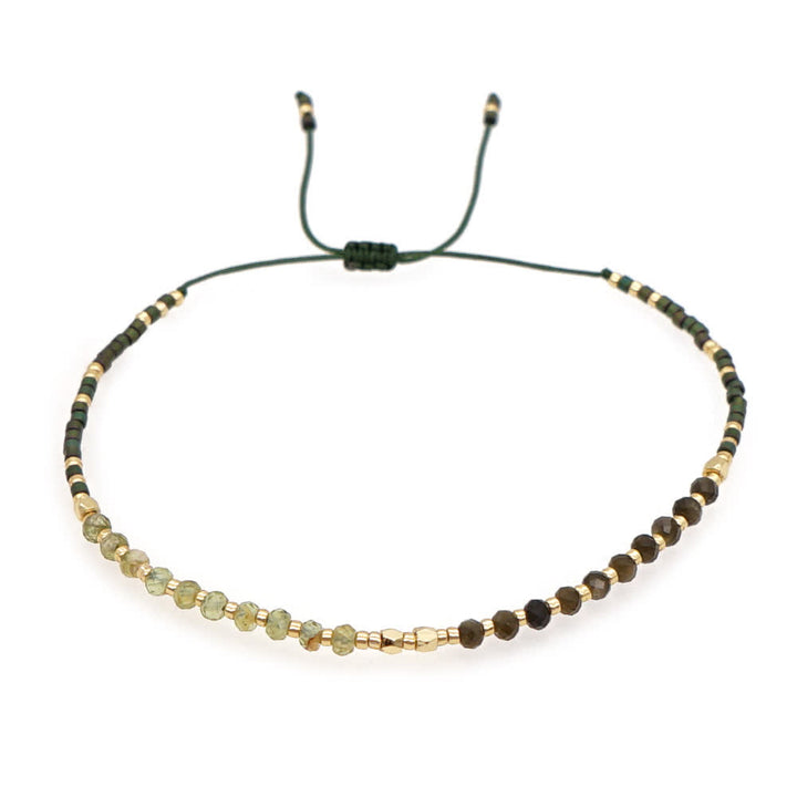 Pulsera con cordón de cuentas de piedra natural Olivenorma 