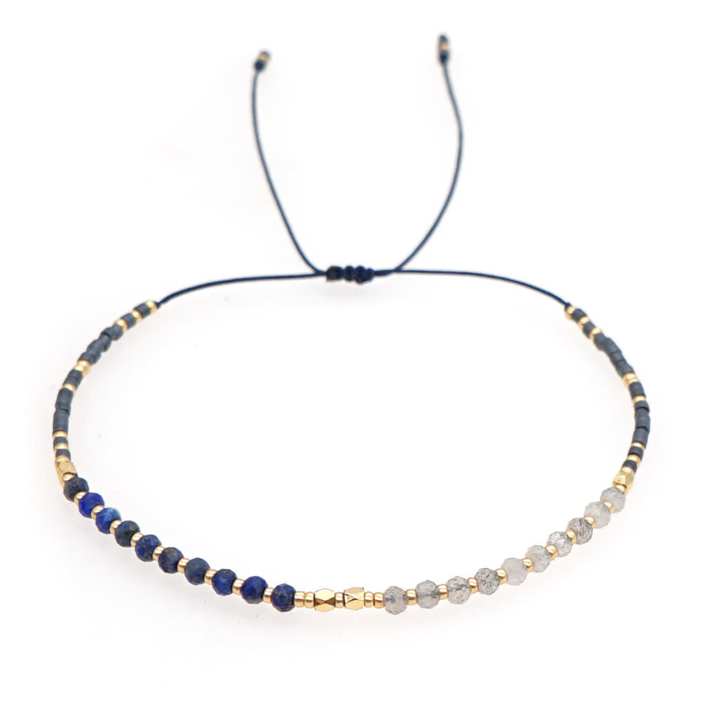 Pulsera con cordón de cuentas de piedra natural Olivenorma 