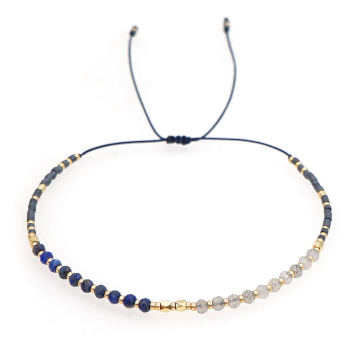 Pulsera con cordón de cuentas de piedra natural Olivenorma 