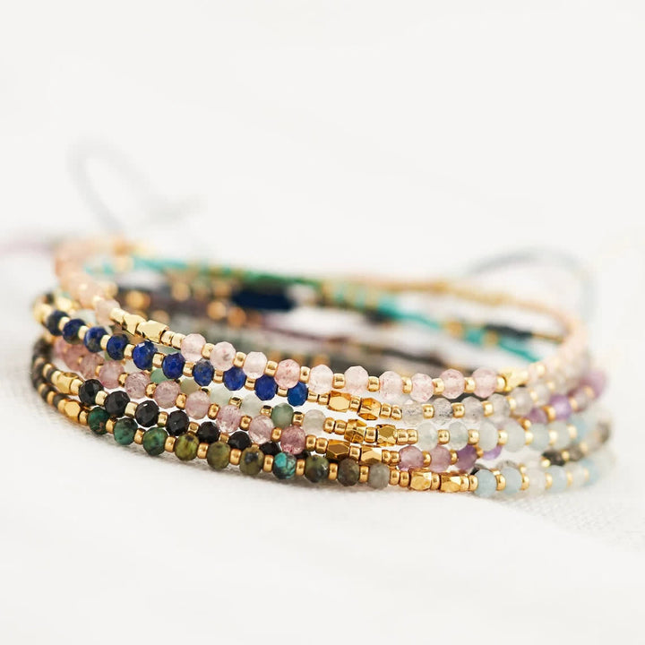Pulsera con cordón de cuentas de piedra natural Olivenorma 