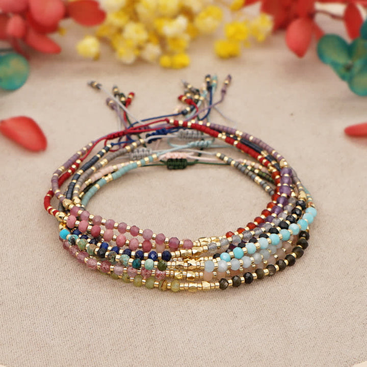Pulsera con cordón de cuentas de piedra natural Olivenorma 