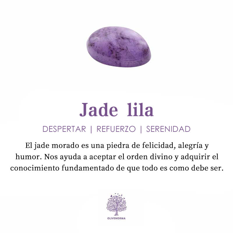 Collar de mala con cuentas de jade morado y amatista natural de Olivenorma