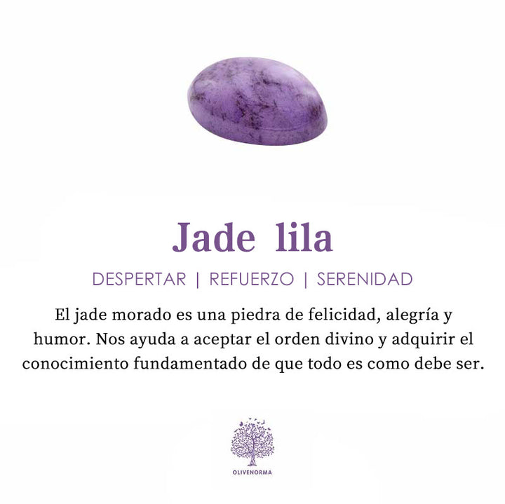 Collar de mala con cuentas de jade morado y amatista natural de Olivenorma