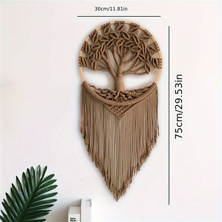 Adorno de árbol de la vida tejido a mano para colgar en la pared de Olivenorma