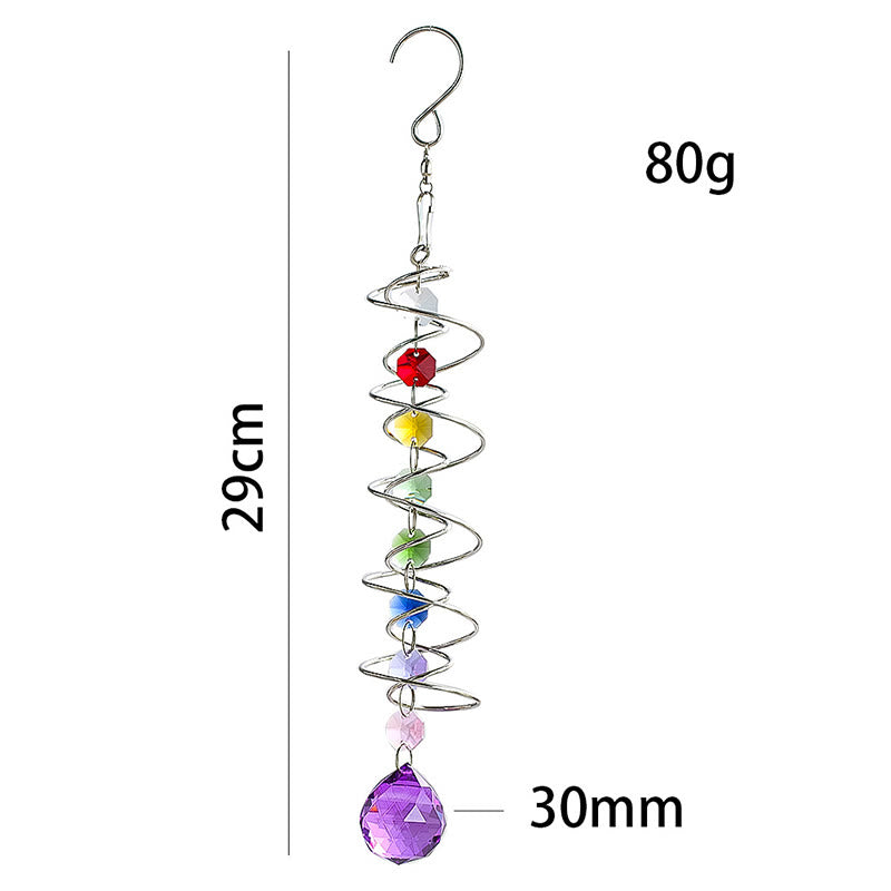 Adorno colgante en espiral atrapasol de cristal facticio de Olivenorma