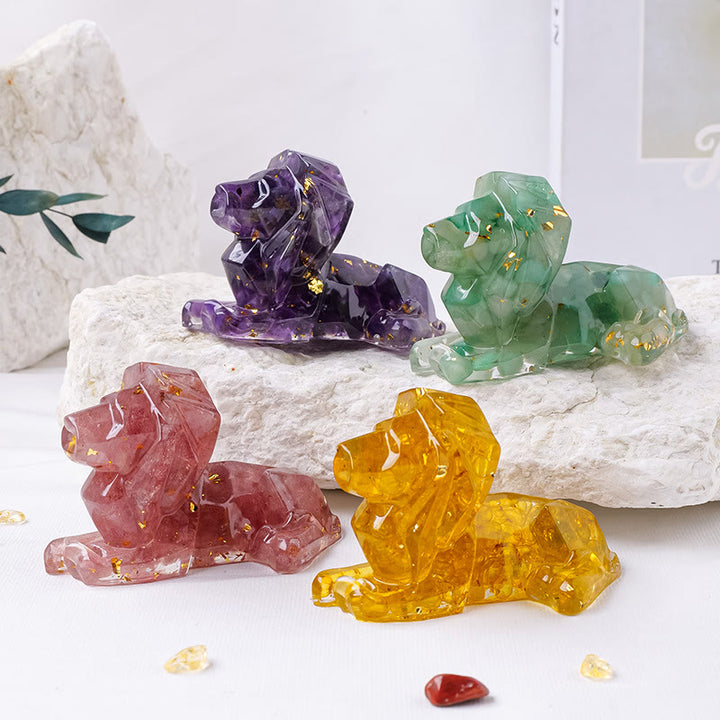 Decoración con piedra preciosa de león de piedra natural de Olivenorma