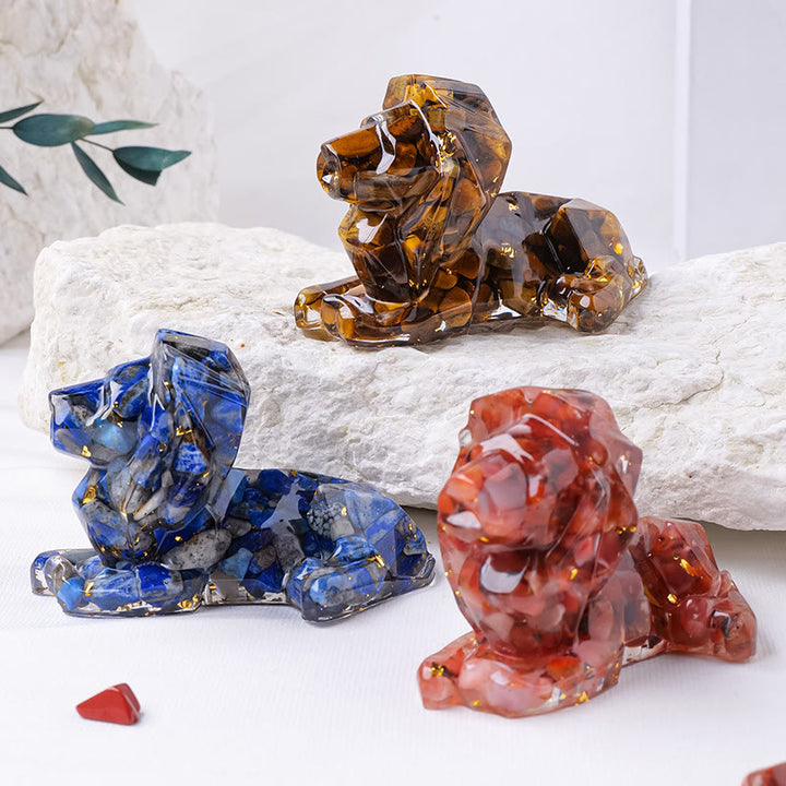 Decoración con piedra preciosa de león de piedra natural de Olivenorma