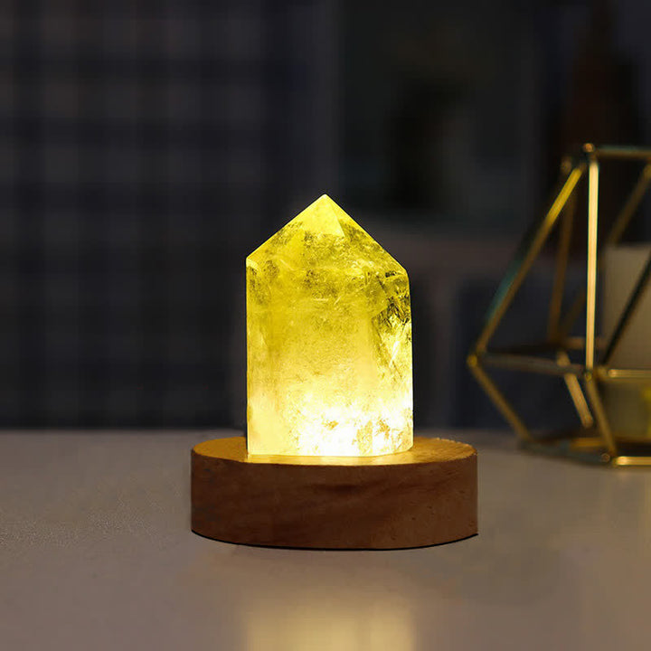 Lámpara decorativa de cristal curativo con cristales naturales de Olivenorma