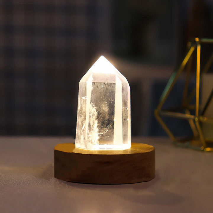 Lámpara decorativa de cristal curativo con cristales naturales de Olivenorma