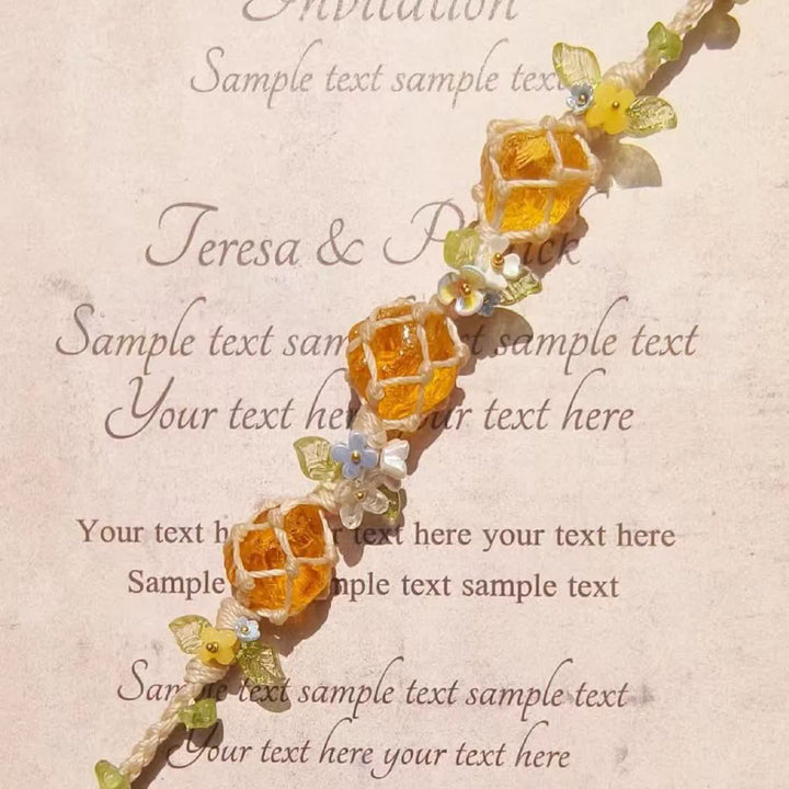 Pulsera trenzada de cristal de peridoto y citrino natural de Olivenorma