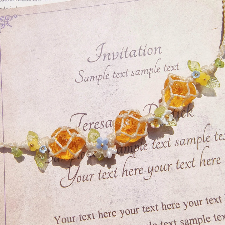 Pulsera trenzada de cristal de peridoto y citrino natural de Olivenorma