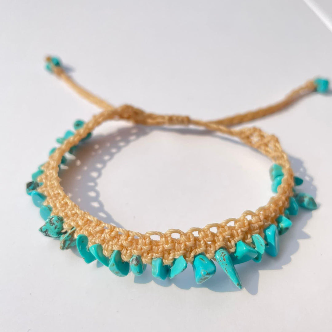 Pulsera trenzada de piedra de cristal natural Olivenorma