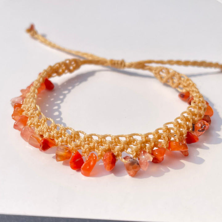 Pulsera trenzada de piedra de cristal natural Olivenorma
