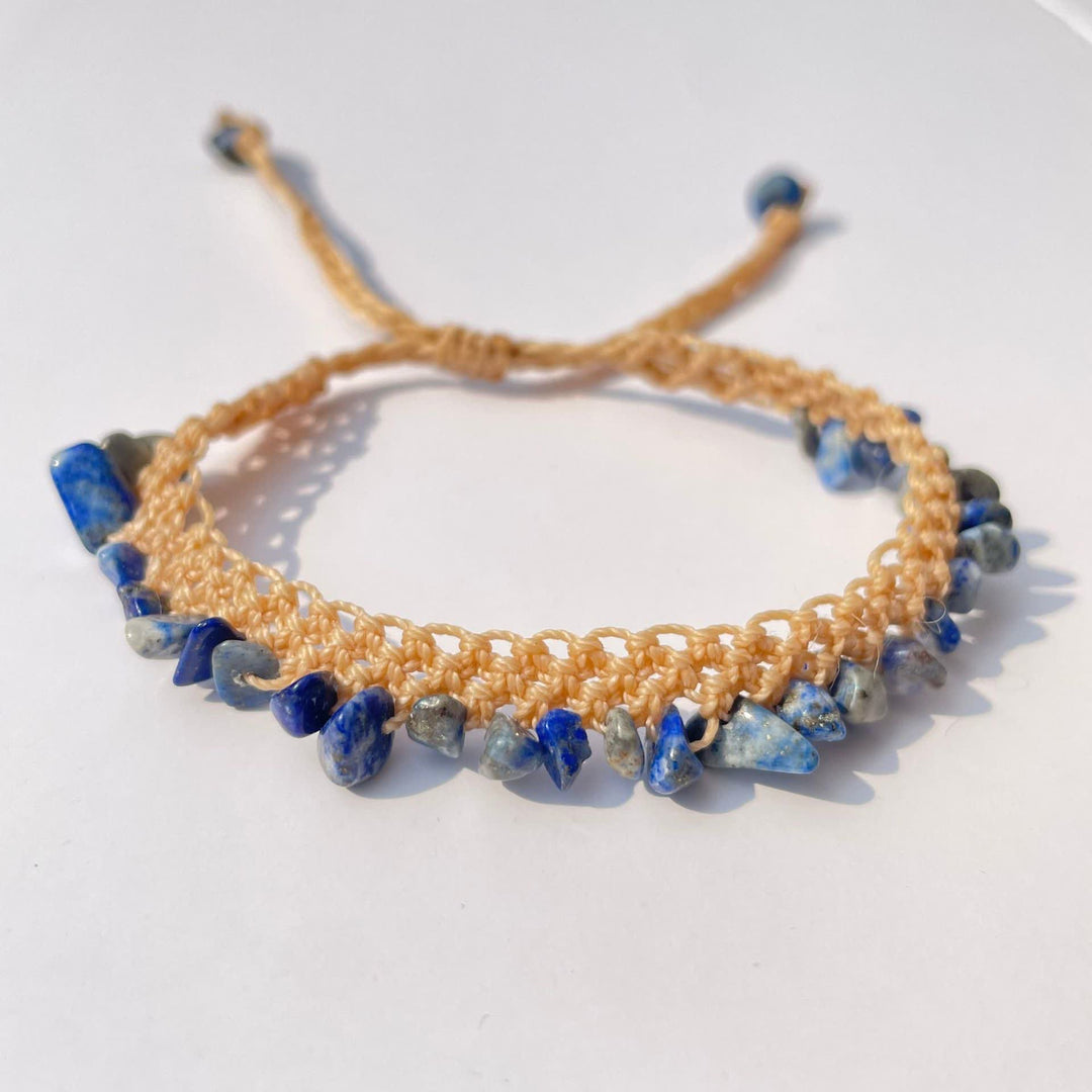 Pulsera trenzada de piedra de cristal natural Olivenorma
