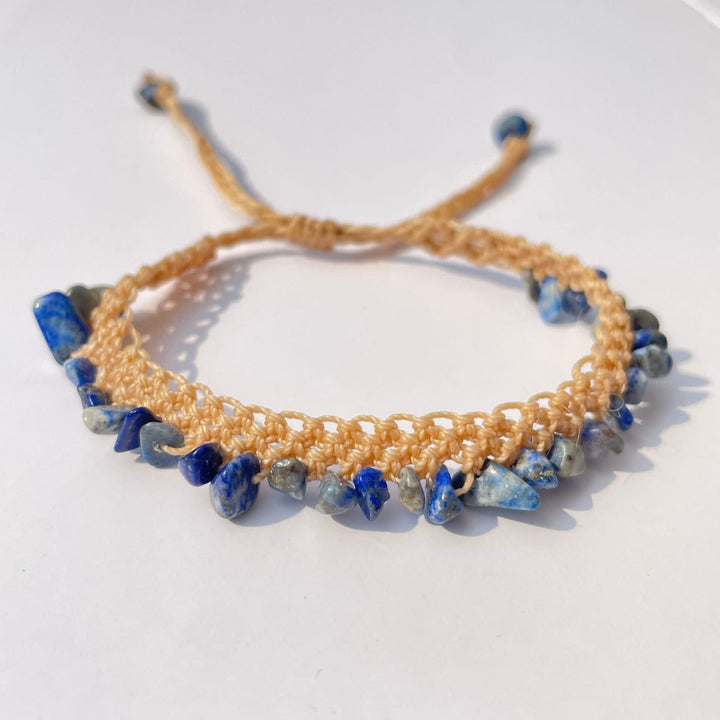 Pulsera trenzada de piedra de cristal natural Olivenorma