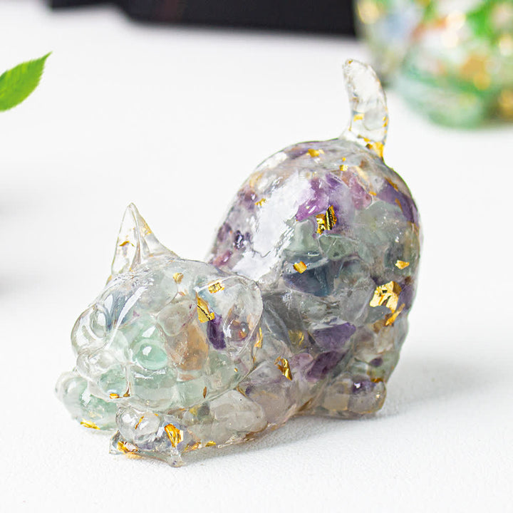 Decoración con gemas de gato estirables de resina de cristal de Olivenorma