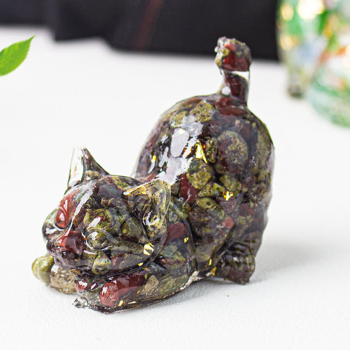 Decoración con gemas de gato estirables de resina de cristal de Olivenorma