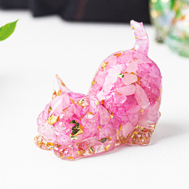 Decoración con gemas de gato estirables de resina de cristal de Olivenorma