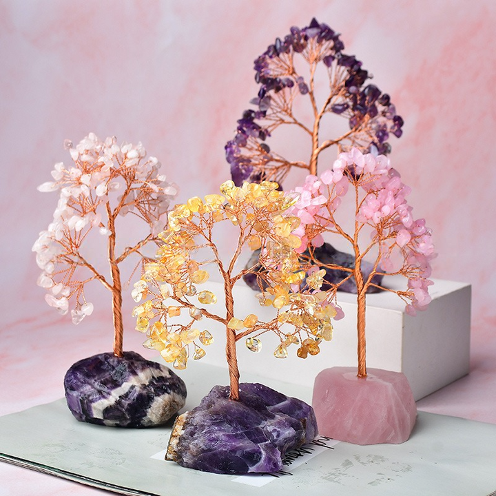 Árbol de feng shui con base de amatista de fantasía de Olivenorma