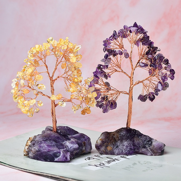 Árbol de feng shui con base de amatista de fantasía de Olivenorma