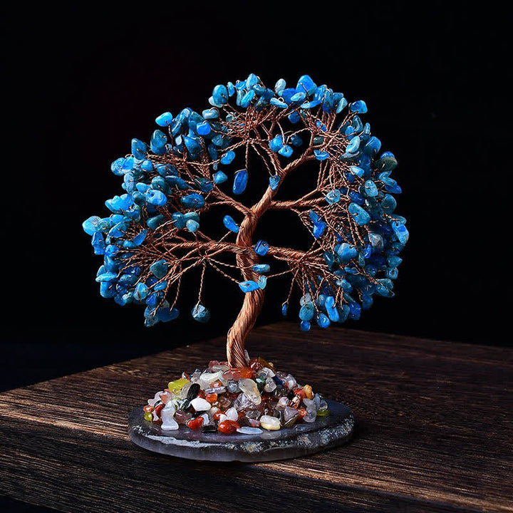 Árbol Feng Shui con base de grava de ágata coloreada Olivenorma