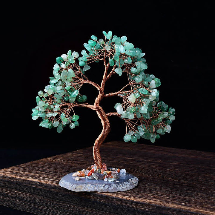 Árbol Feng Shui con base de grava de ágata coloreada Olivenorma