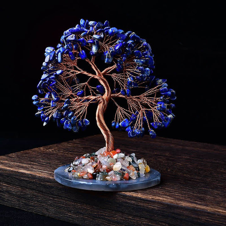 Árbol Feng Shui con base de grava de ágata coloreada Olivenorma