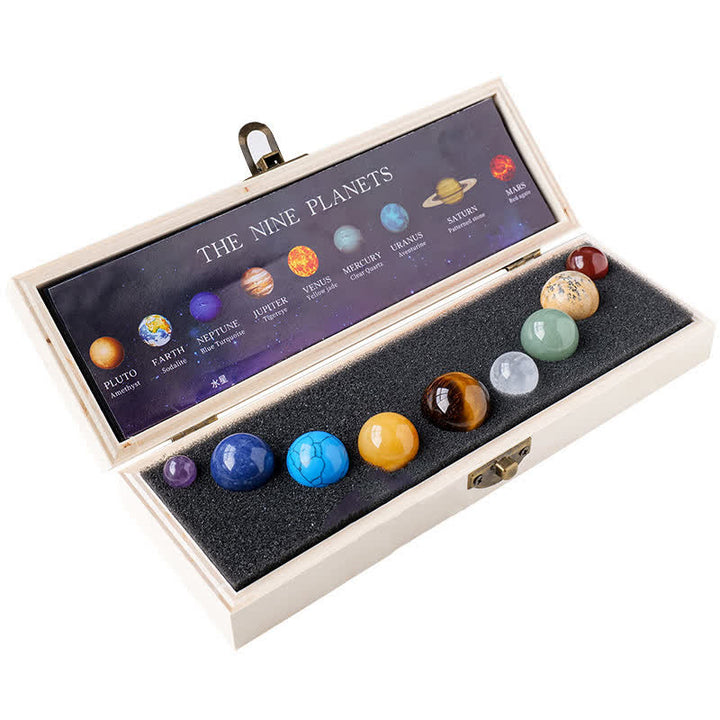 Juego de esferas de cristal de los nueve planetas de Olivenorma