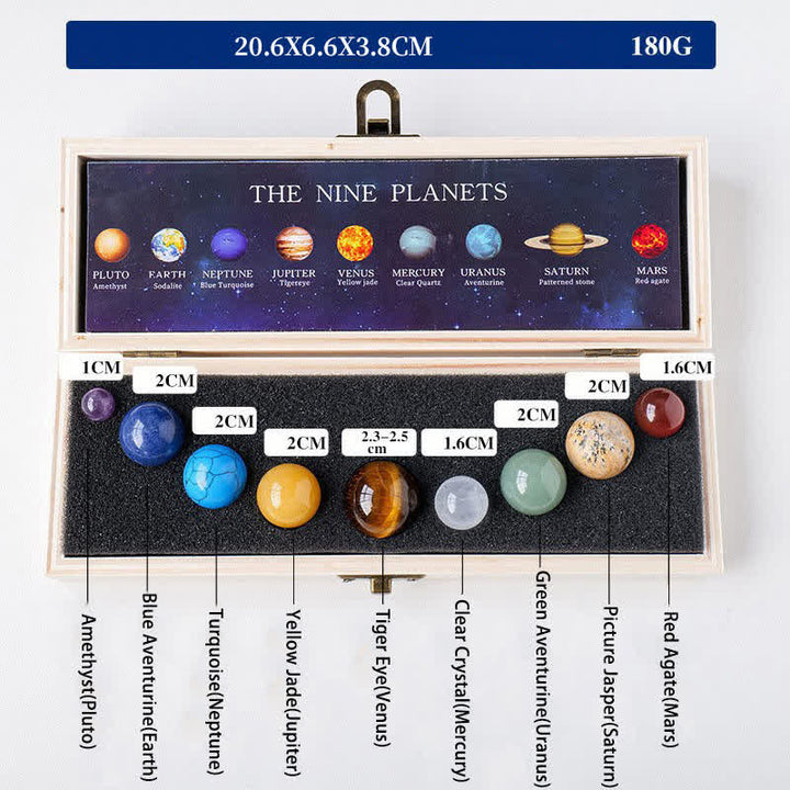 Juego de esferas de cristal de los nueve planetas de Olivenorma
