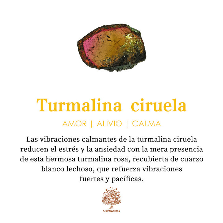Anillo de orgón con colgante de estrella de turmalina arcoíris y crono de Olivenorma